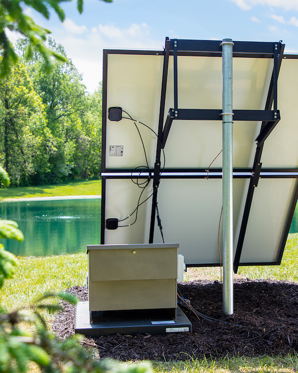 solar aerator installation