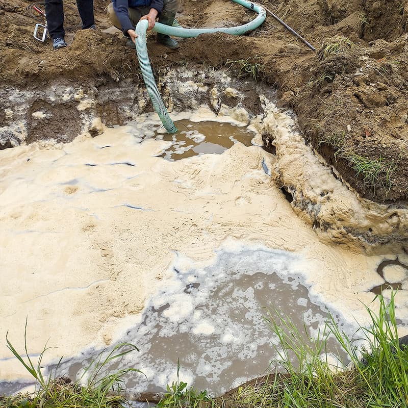 suction dredging a pond